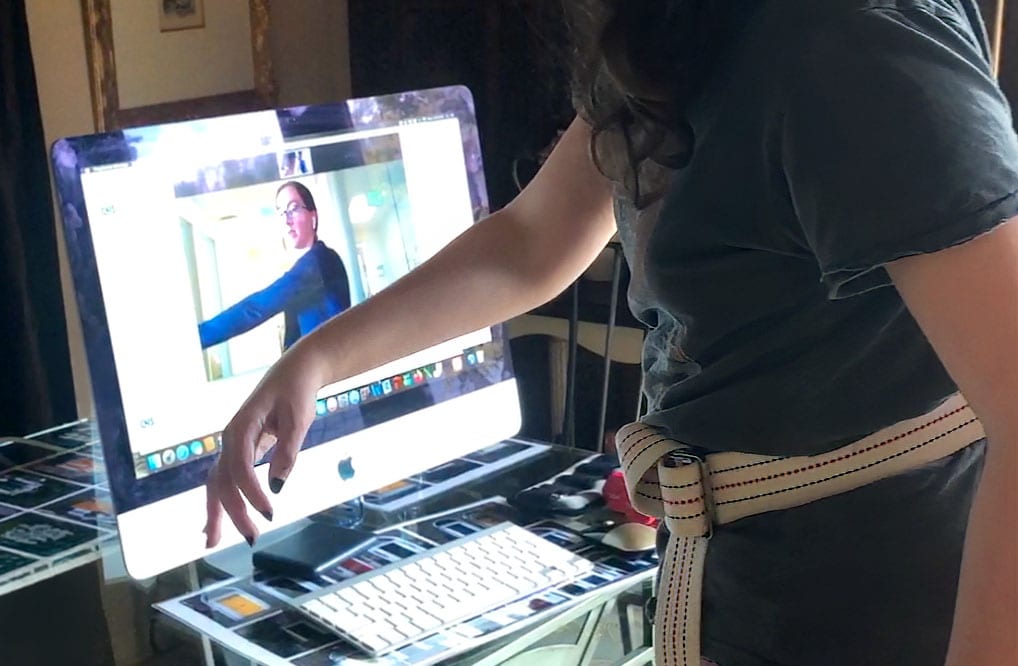 CNS patient at home doing telerehab